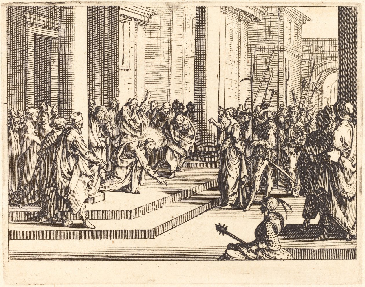المسيح والمرأة المأخوذة في الزنا ، 1635. بواسطة جاك كالوت