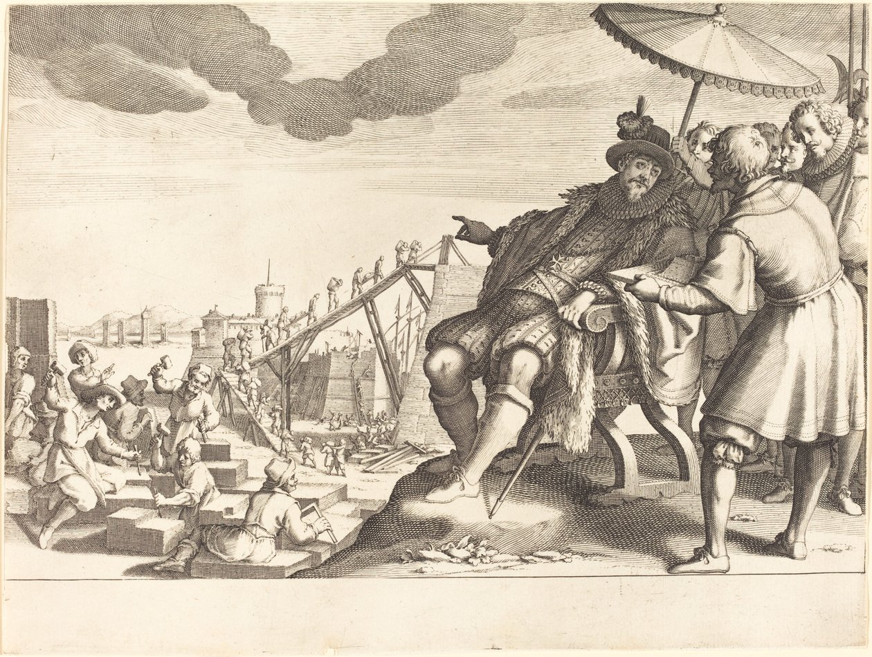 بناء وتحصين ميناء ليفورنو ، ج. 1614. بواسطة جاك كالوت