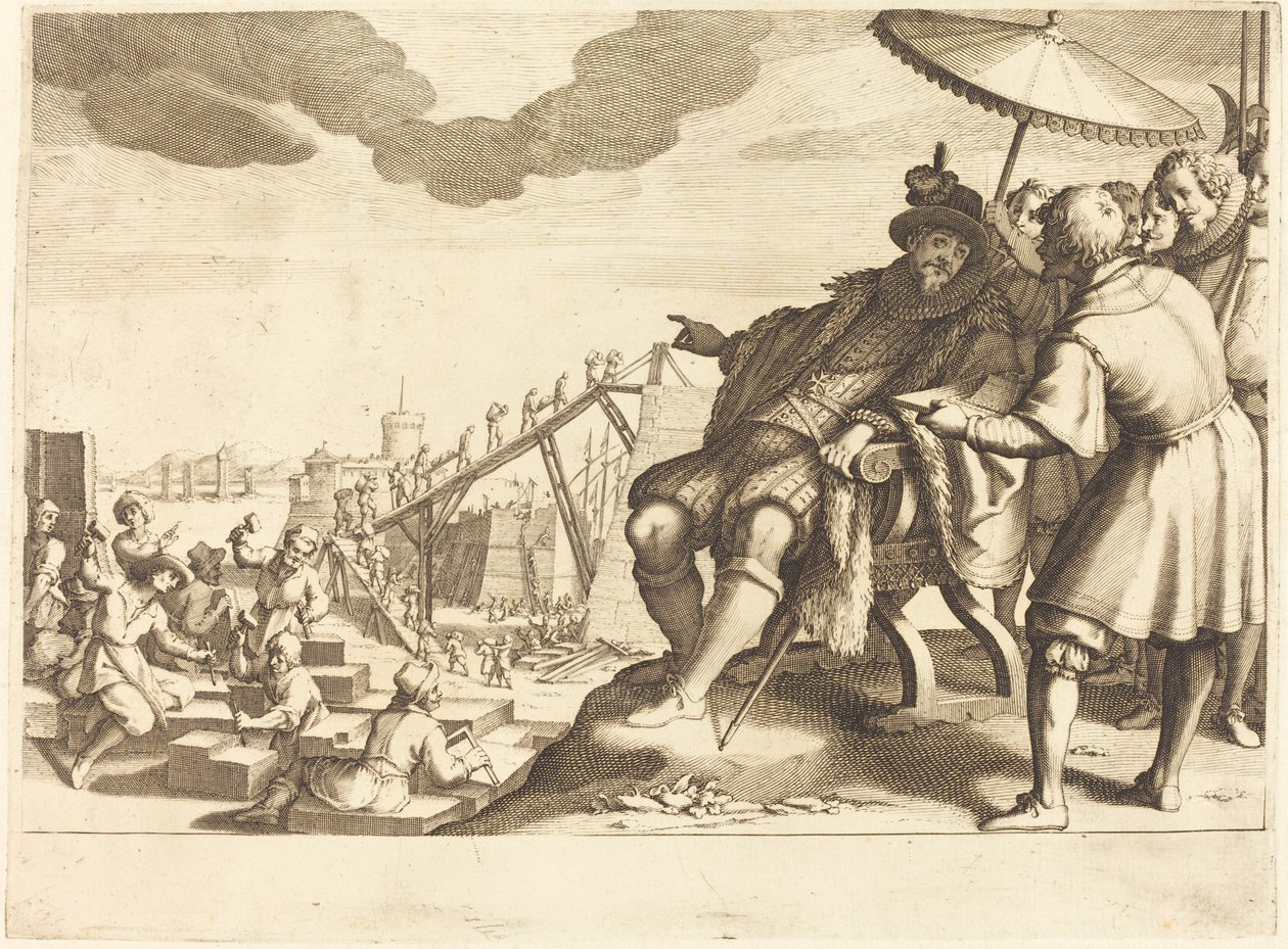 بناء وتحصين ميناء ليفورنو ، ج. 1614. بواسطة جاك كالوت