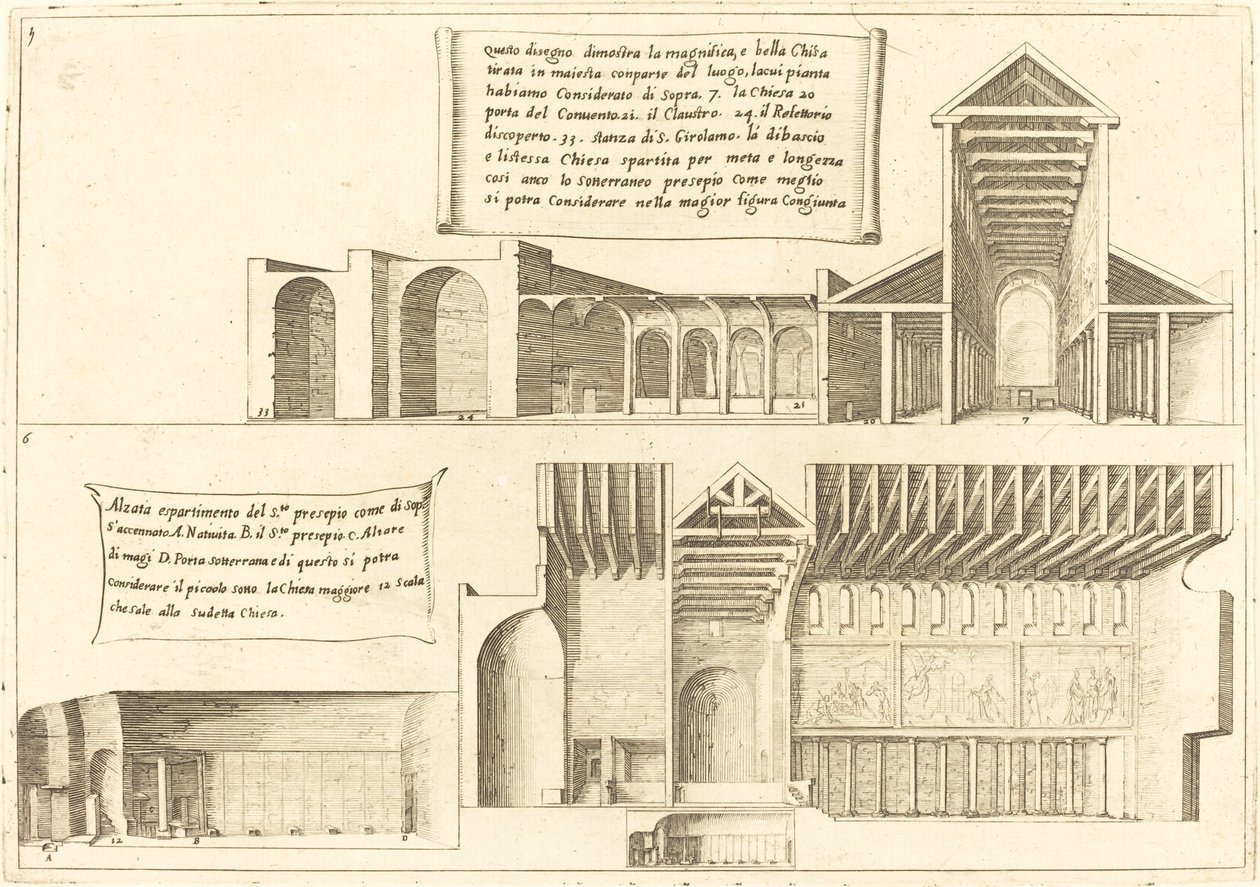 ارتفاع الكنائس بما في ذلك المهد ، 1619. بواسطة جاك كالوت