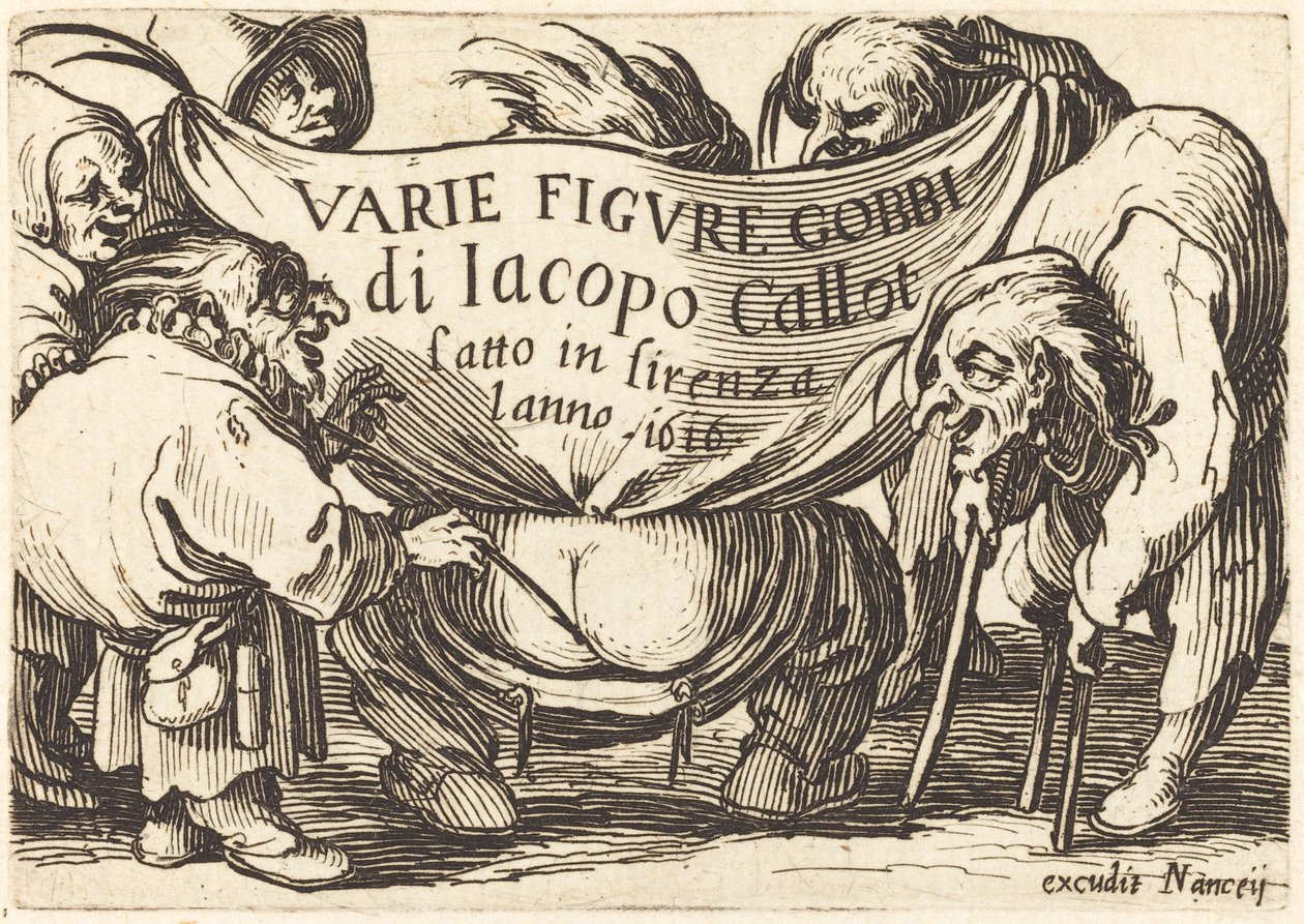 صورة أمامية لـ "Varie Figure Gobbi" (شخصيات أحدب مختلفة) بواسطة جاك كالوت