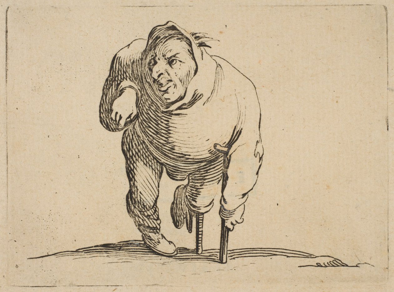 LEstropie a la Crutch and La Jambe de Bois The Cripple with Crutch and a Wooden ...، 1616-22. بواسطة جاك كالوت