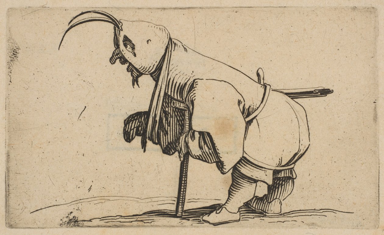 LEstropié au Capuchon The Beggar يرتدي غطاء محرك السيارة ، من Varie Figure Gobbi ، جناح app ... ، 1616-22. بواسطة جاك كالوت