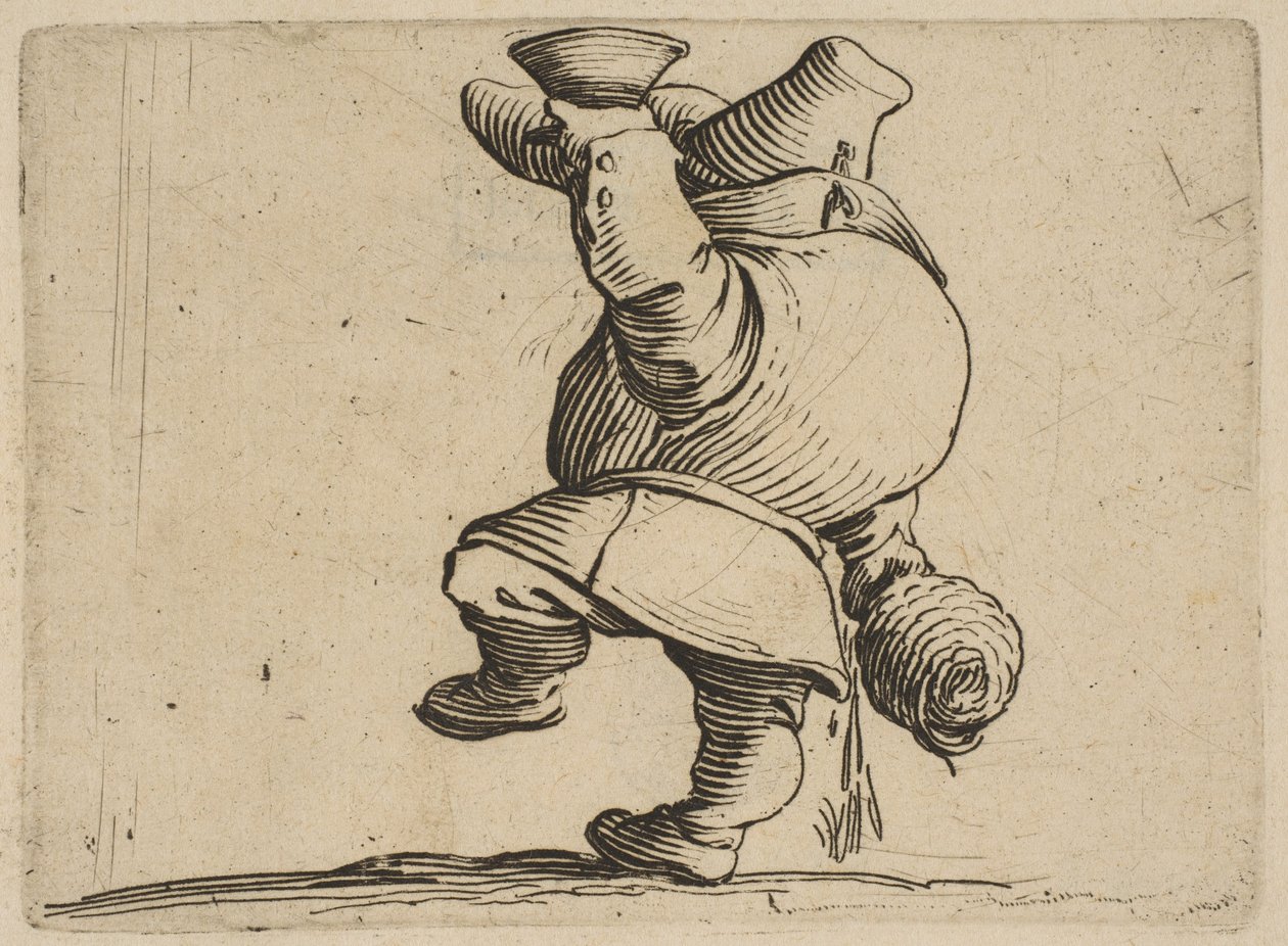 Le Buveur Vu de Dos The Drinker Seen from Behind ، من Varie Figure Gobbi ، تطبيق جناح ... ، 1616-22. بواسطة جاك كالوت