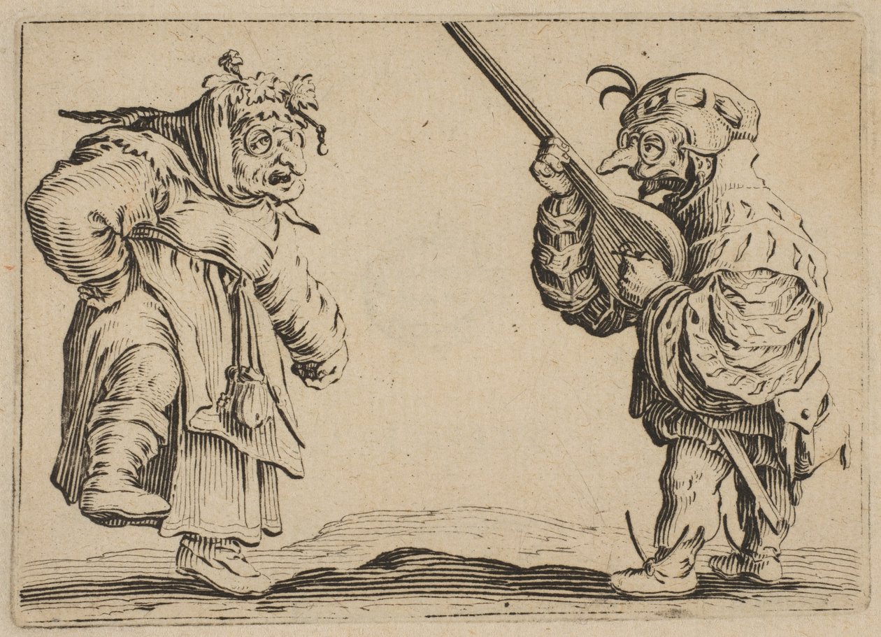Les Danseurs au Luth The Dancers with a Lute ، من Les Caprices Series B ، The Nancy Set ، 1617-20. بواسطة جاك كالوت