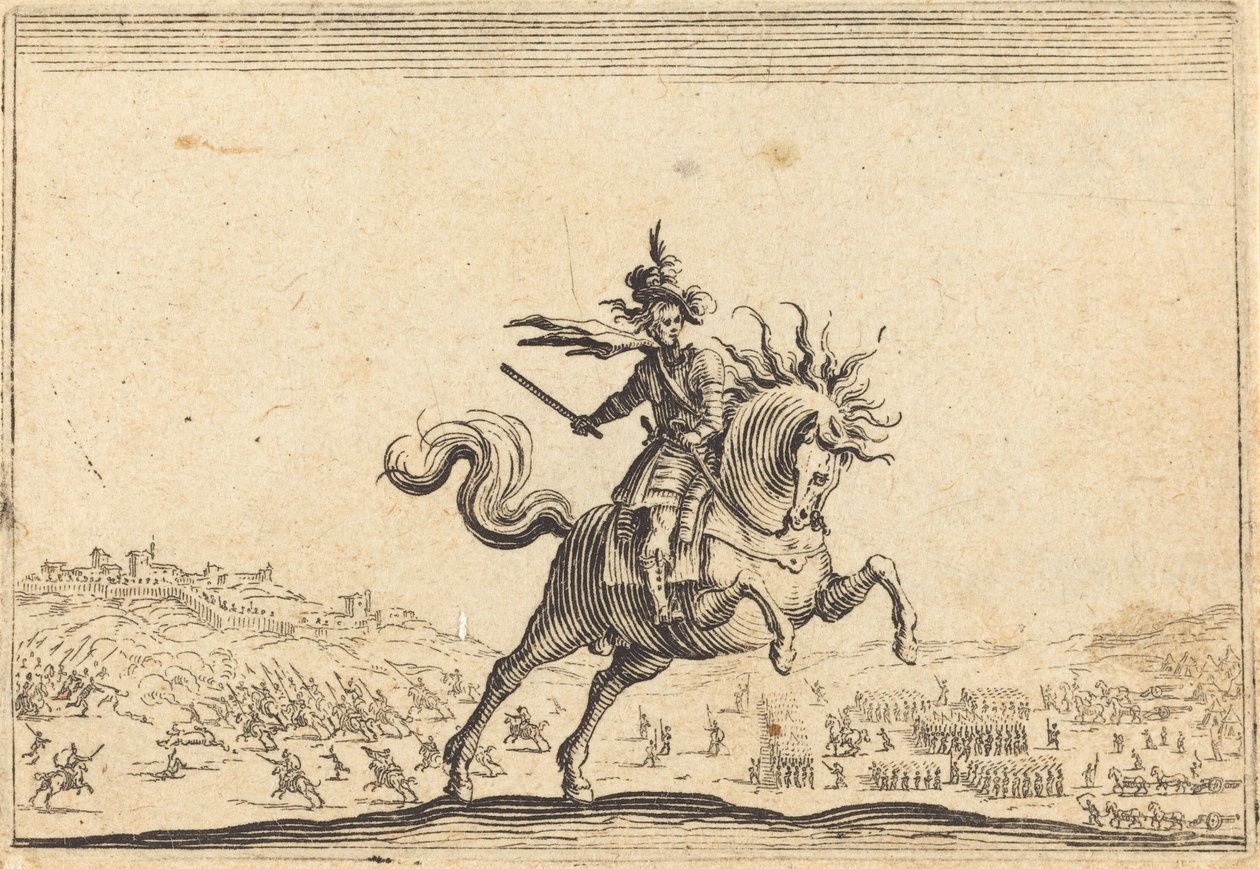 قائد عسكري على ظهور الخيل ، ح. 1622. بواسطة جاك كالوت