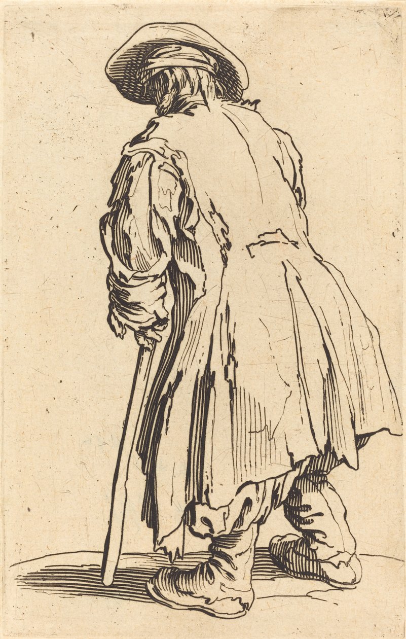 متسول قديم مع عكاز واحد ، c.1622 بواسطة جاك كالوت