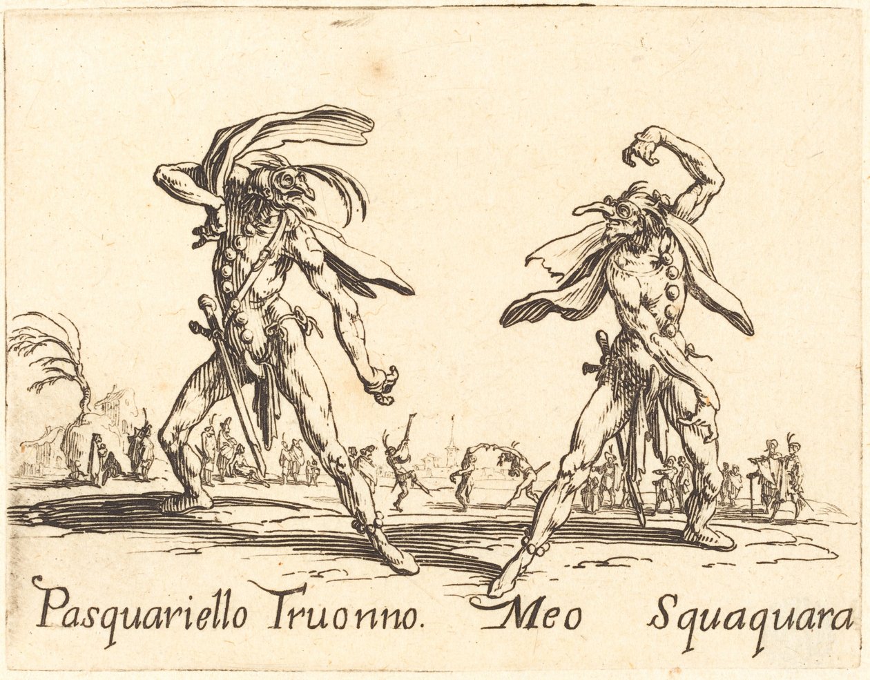 Pasquariello Truonno و Meo Squaquara ، ج. 1622. بواسطة جاك كالوت
