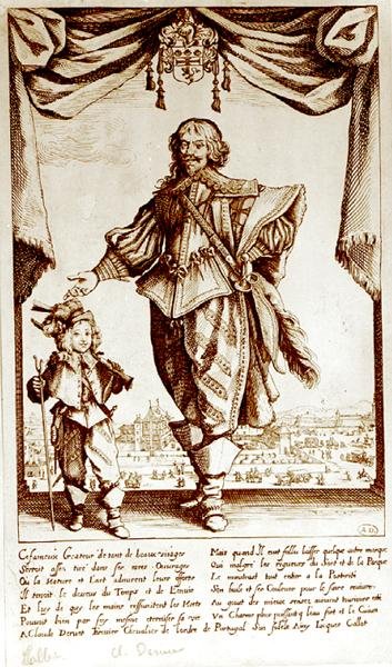 صورة لكلود ديرويه (1588-1660) فارس وسام البرتغال (نقش) (صورة بالأبيض والأسود) بواسطة جاك كالوت