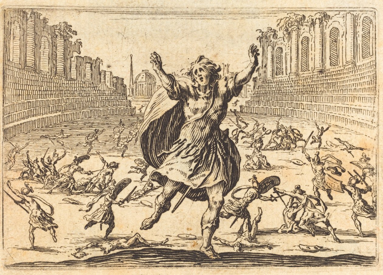 مناوشة في سيرك روماني ، ج. 1622. بواسطة جاك كالوت