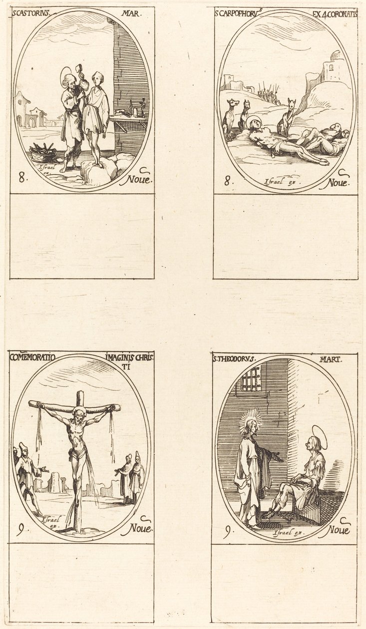القديس كاستوروس وسانت كاربوفورس والشهداء الأربعة المتوجون ، إحياء ذكرى الصورة. بواسطة جاك كالوت