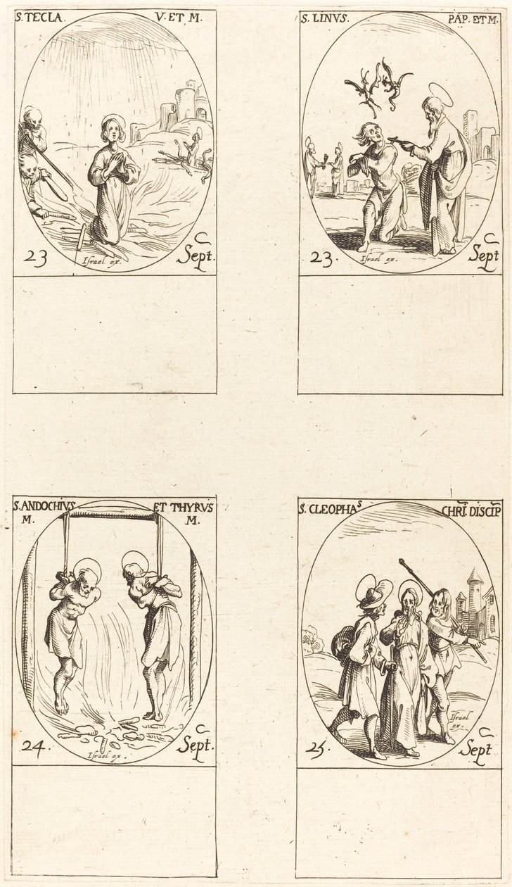 شارع. Thecla ، سانت. لينوس ، القديسين. Andochius و Thyrsus ، سانت. كليوباس بواسطة جاك كالوت