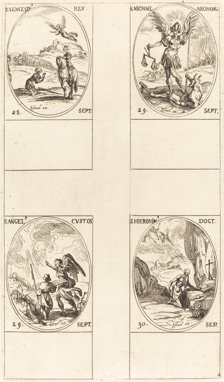 سانت Wenceslas؛ القديس ميخائيل رئيس الملائكة ؛ الملاك الحارس سانت جيروم بواسطة جاك كالوت