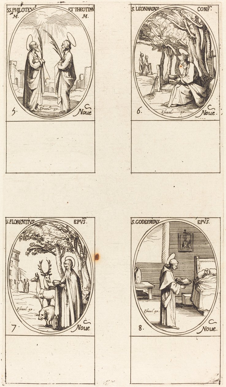 سانتس. Philoteus و Theotimus ، وسانت ليونارد ، وسانت فلورنتينوس ، وسانت جودفري. بواسطة جاك كالوت