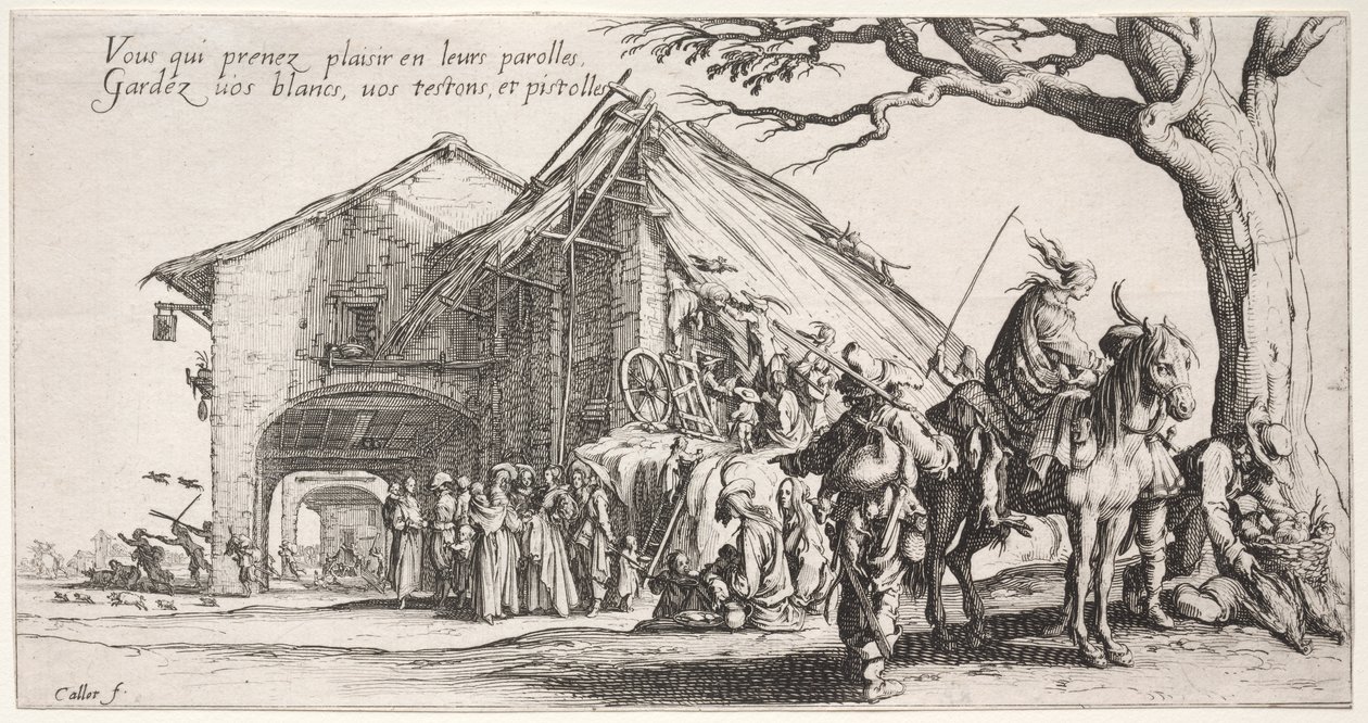 البوهيميون: مكان التوقف: The Fortune Teller ، c. 1621-1625. بواسطة جاك كالوت