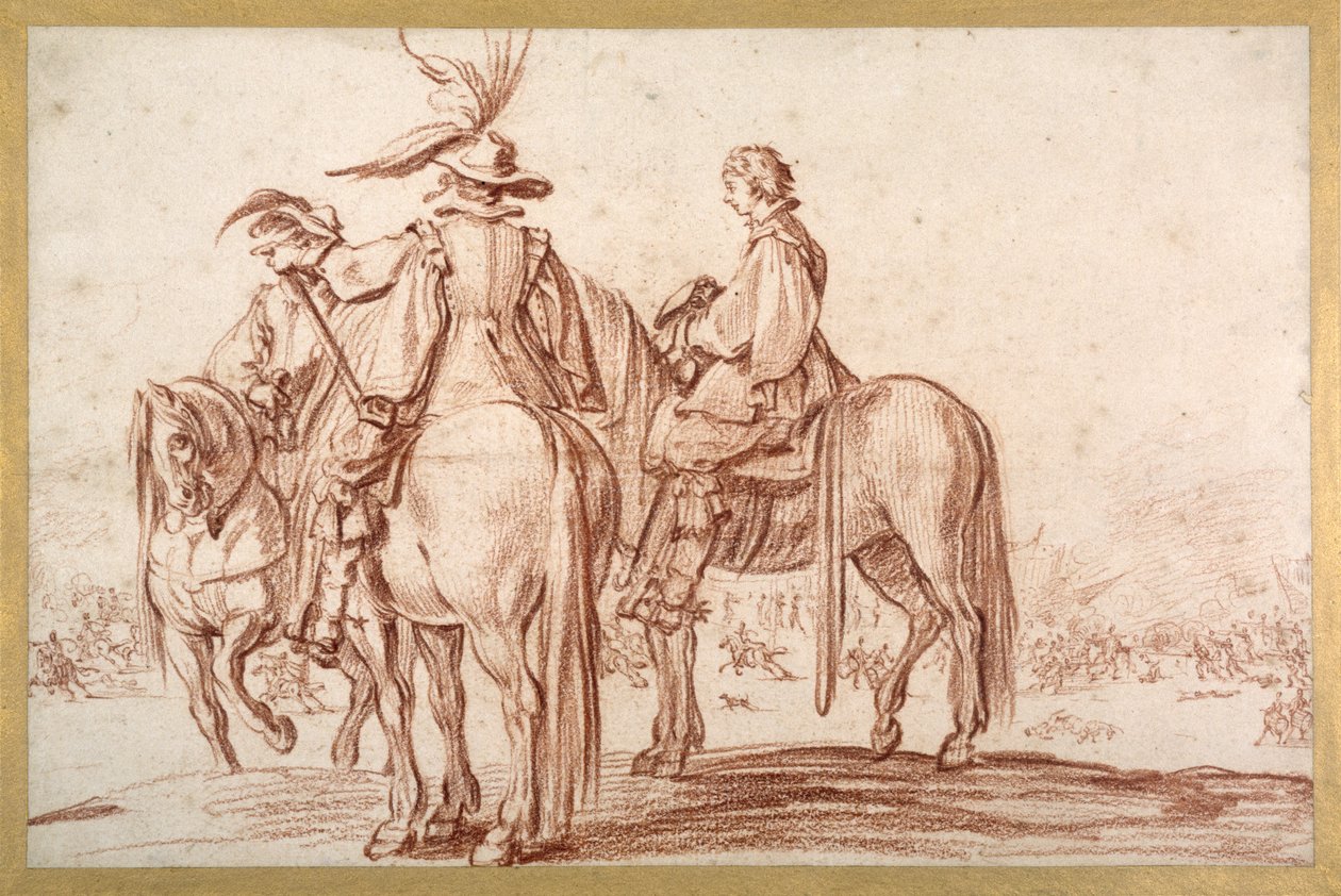 Three Horsemen (red chalk on paper) بواسطة جاك كالوت