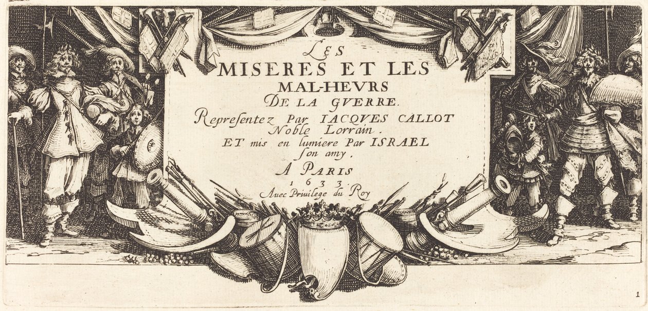 صفحة العنوان للبؤس الكبير للحرب ، ج. 1633. بواسطة جاك كالوت