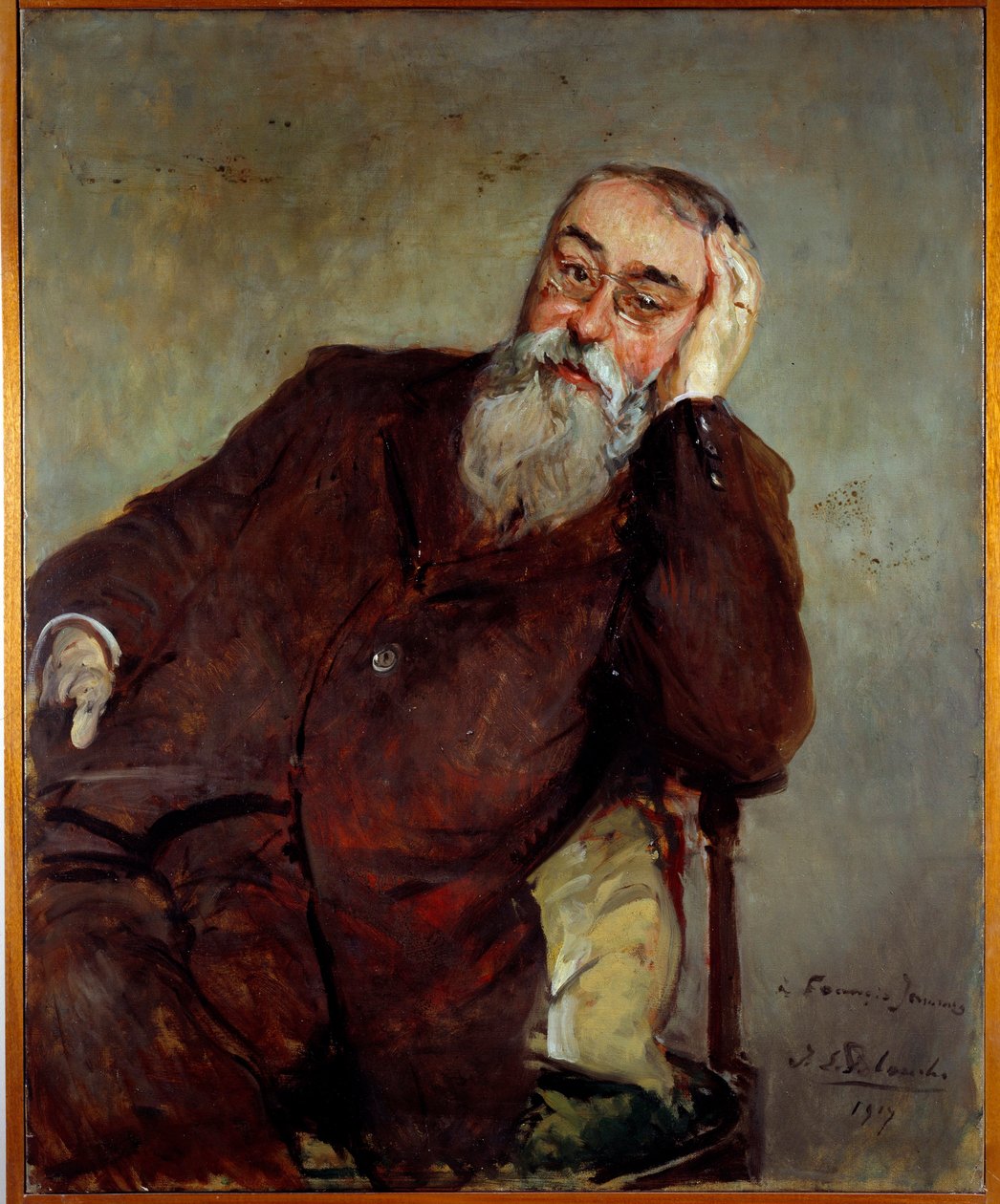 دراسة لصورة فرانسيس جاميس (1868-1938) الكاتب الفرنسي لوحة جاك إميل (جاك إميل) بلانش (1861-1942) 1917 صن. 1x0.81 م روان ، متحف الفنون الجميلة بواسطة جاك اميل بلانش