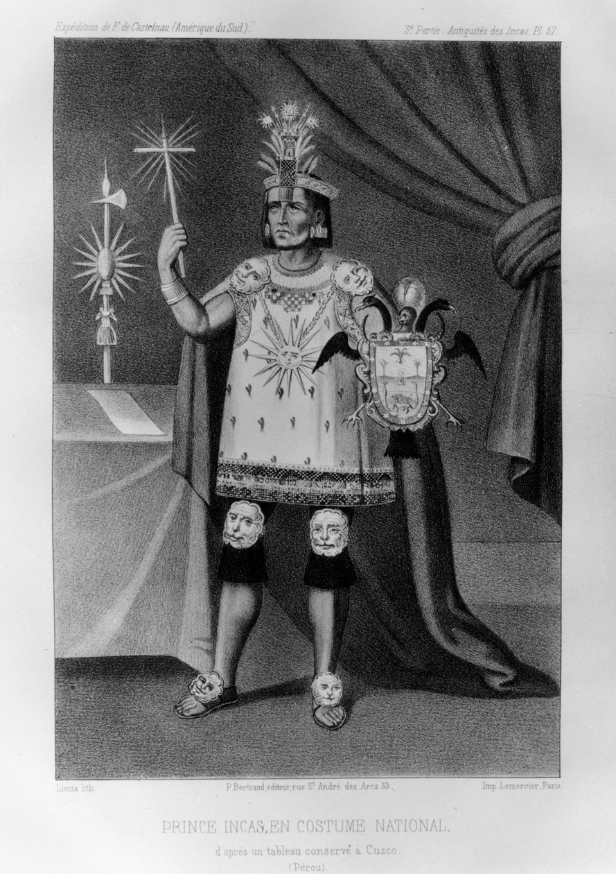 أمير الإنكا ، الزي الوطني ، 1852 بواسطة جاك فرانسوا Gauderique Llanta