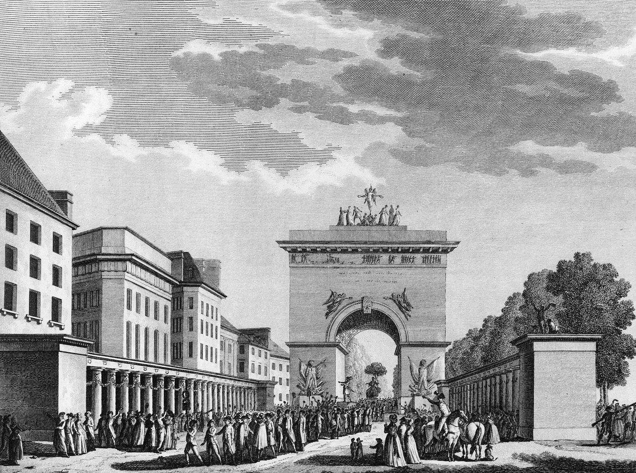 French Revolution: Acceptance of the Constitution of 3 September 1791. Engraving by Berthaut after Swebach. Paris, Library of the Institute of History of Revolution بواسطة جاك فرانسوا جوزيف سويباخ