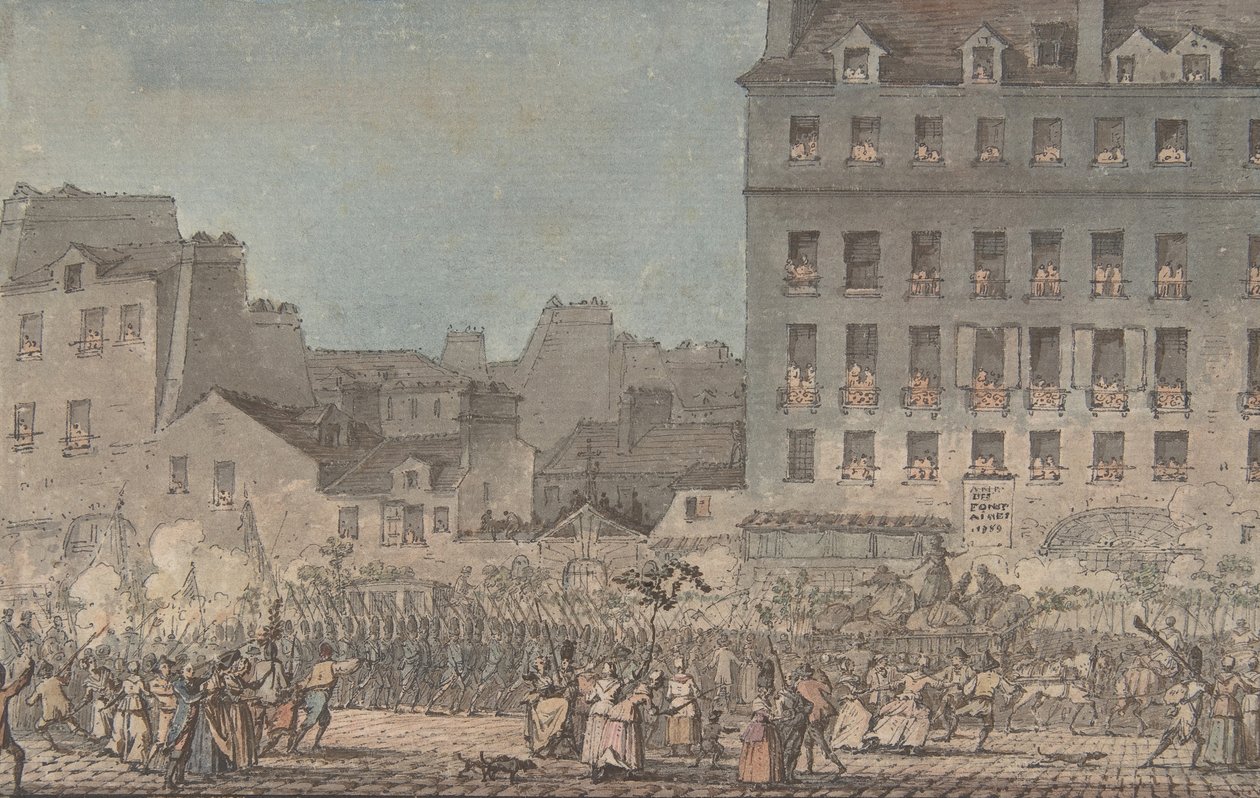 لويس السادس عشر يدخل باريس ، 6 أكتوبر 1789 ، 1789. بواسطة جاك فرانسوا جوزيف سويباخ