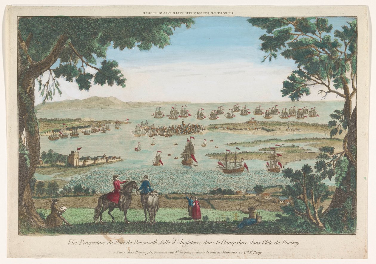 منظر للميناء في بورتسموث Le Port de Porsmouth ville d