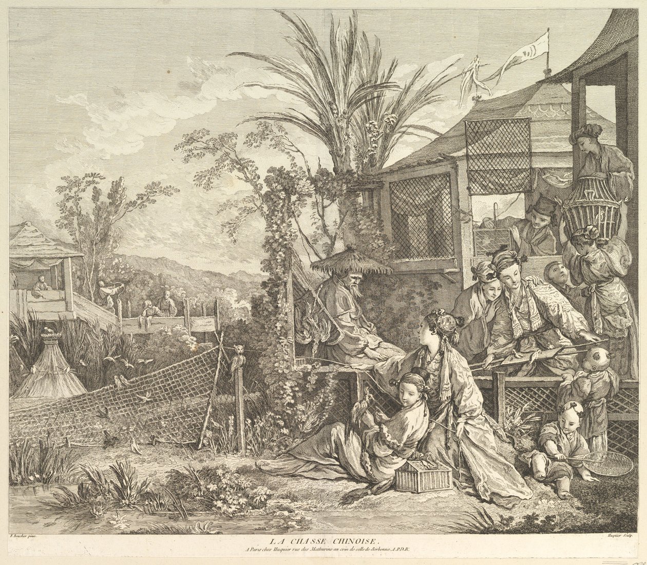 La Chasse Chinoise The Chinese Hunt ، من Chinoiseries ، بعد عام 1743. بواسطة جاك غابرييل هوكييه