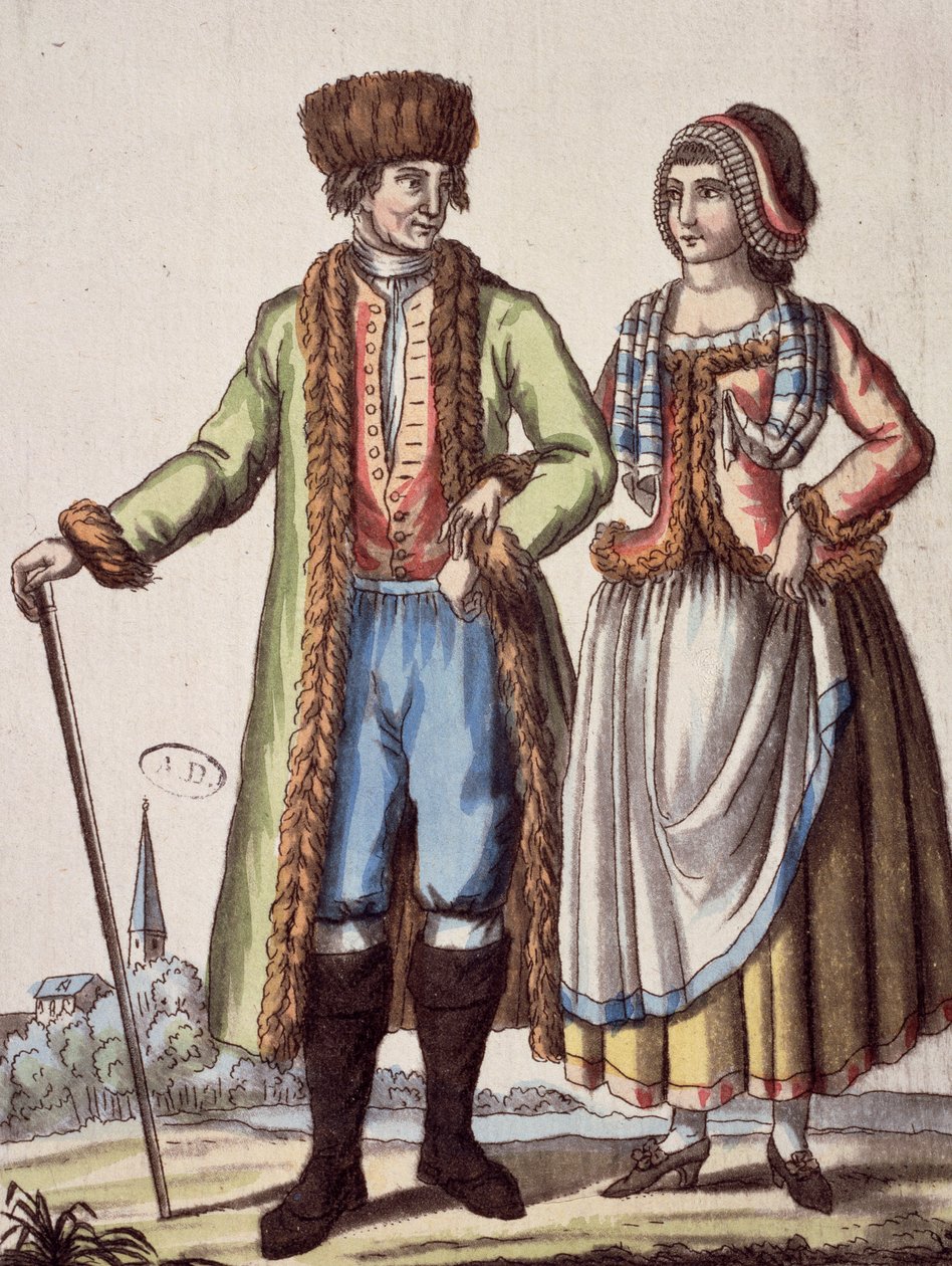 زوجان من براغ ، نقش لجاك غراسيت دي سانت سوفور (1757-1810) بواسطة جاك غراسيت دي سانت سوفير