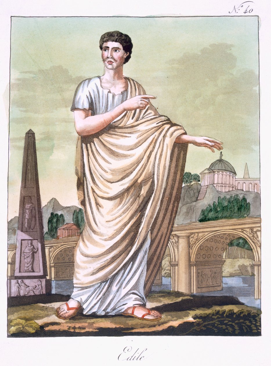 Aedilus ، رسم توضيحي من &39;L&39;Antique Rome&39; ، محفور بواسطة Labrousse ، تم نشره عام 1796 بواسطة جاك غراسيت دي سانت سوفير