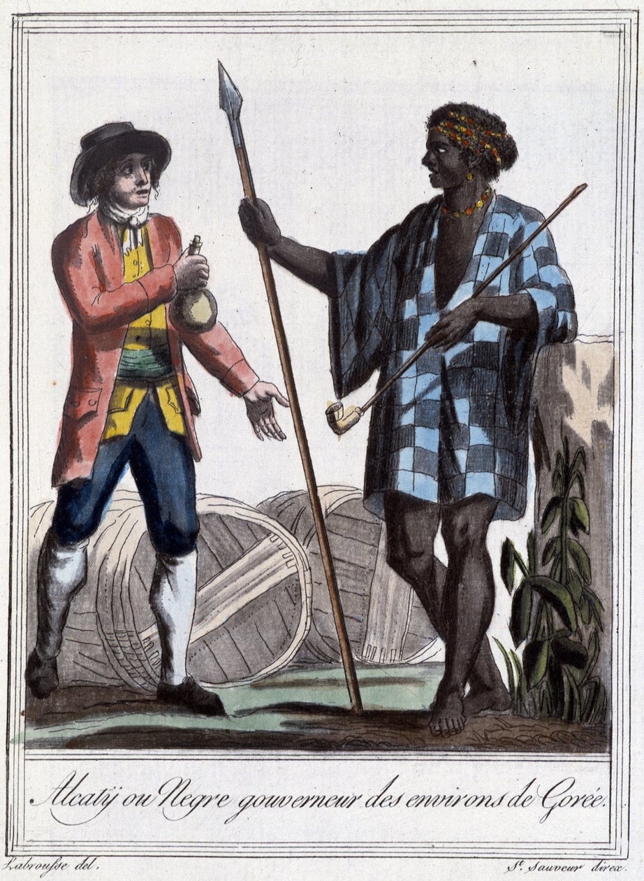 Alcaty أو Negre حاكم المناطق المحيطة بـ Gorée - في "" Encyclopedia of travels "" pr Grasset St Sauveur ، باريس بواسطة جاك غراسيت دي سانت سوفير