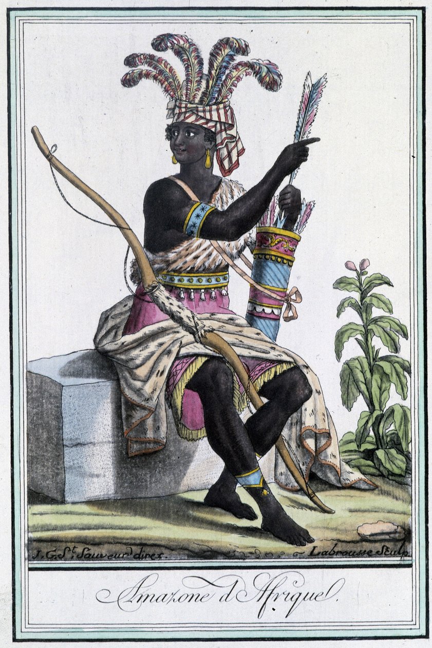 Amazon of Africa - في "" Encyclopedia of Travels "بقلم Grasset St Sauveur ، محرر. 1796 بواسطة جاك غراسيت دي سانت سوفير