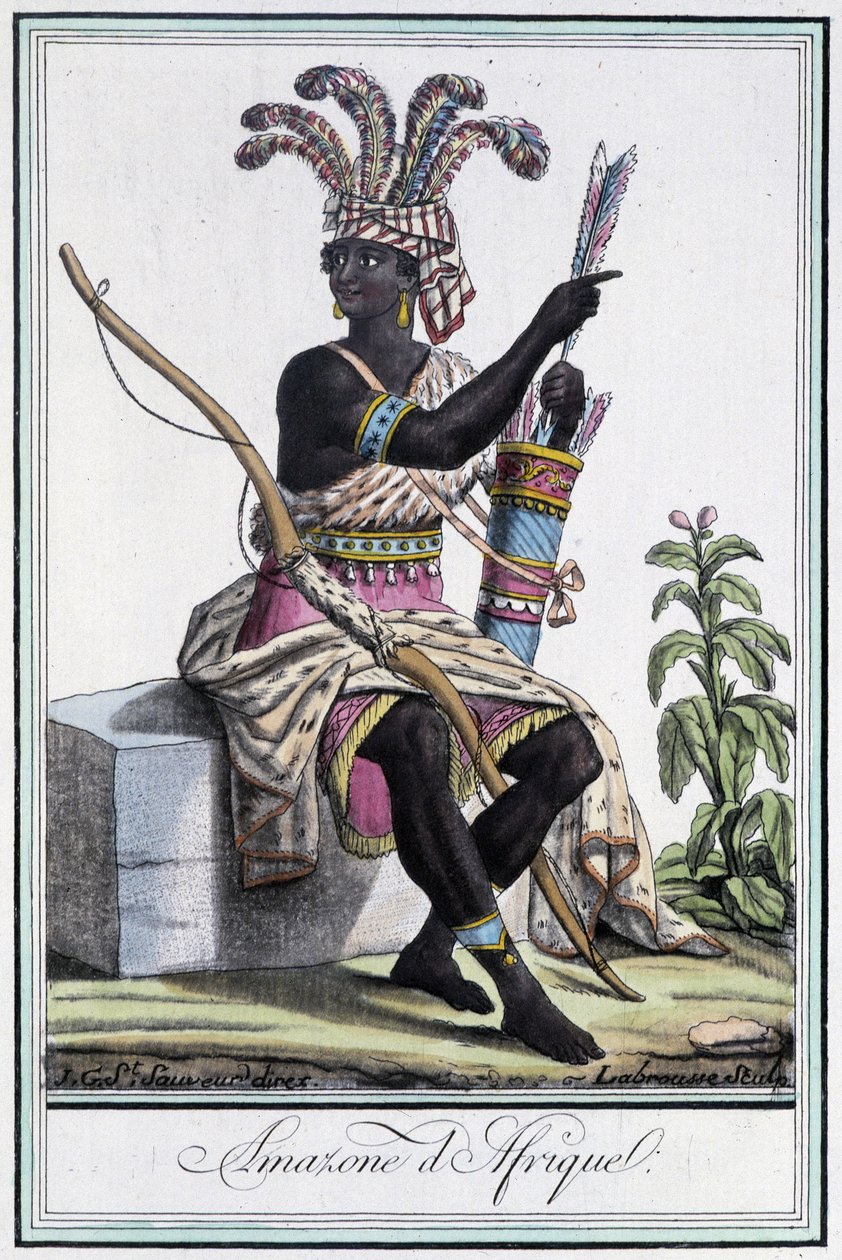 Amazon of Africa - في "" Encyclopedia of Travels "بقلم Grasset St Sauveur ، محرر. 1796 بواسطة جاك غراسيت دي سانت سوفير