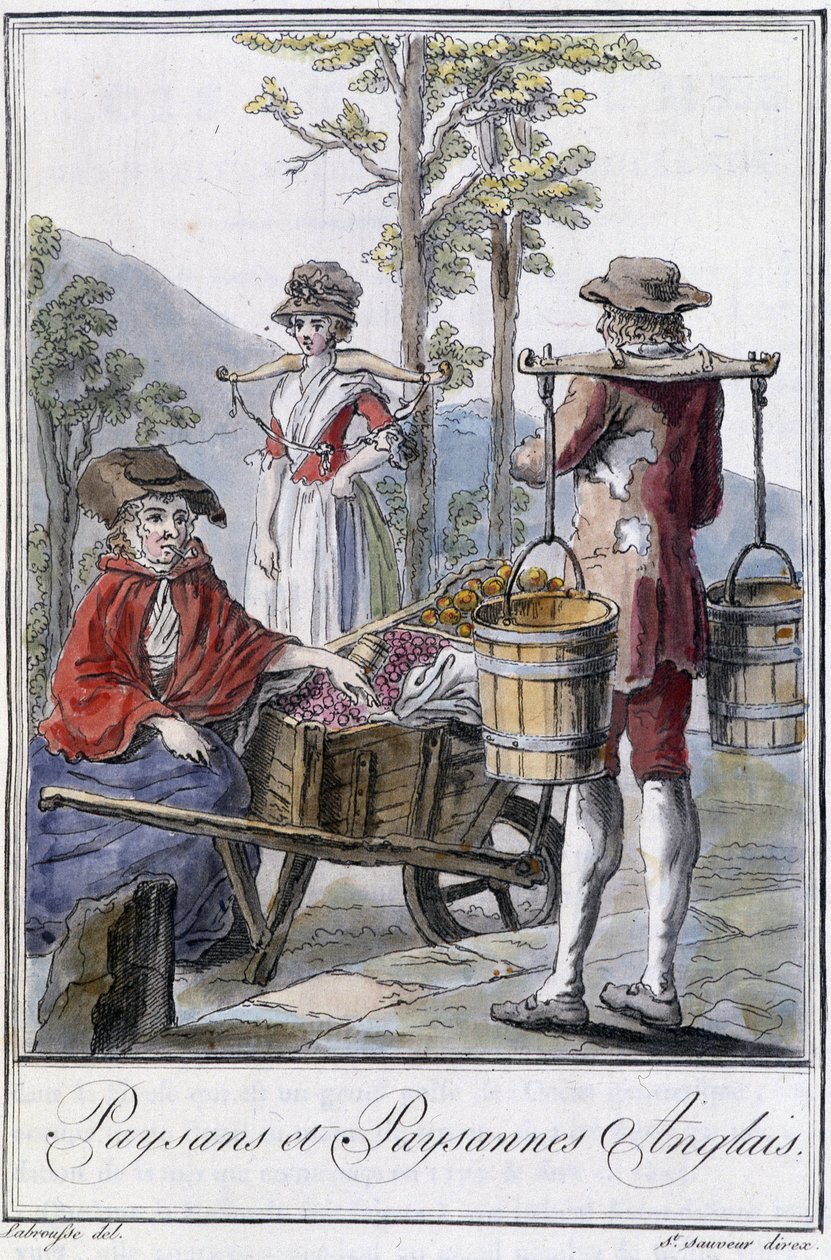 English Peasants and Peasants - in “” Encyclopedia of Travels”” by Grasset St Sauveur, ed. 1796 بواسطة جاك غراسيت دي سانت سوفير
