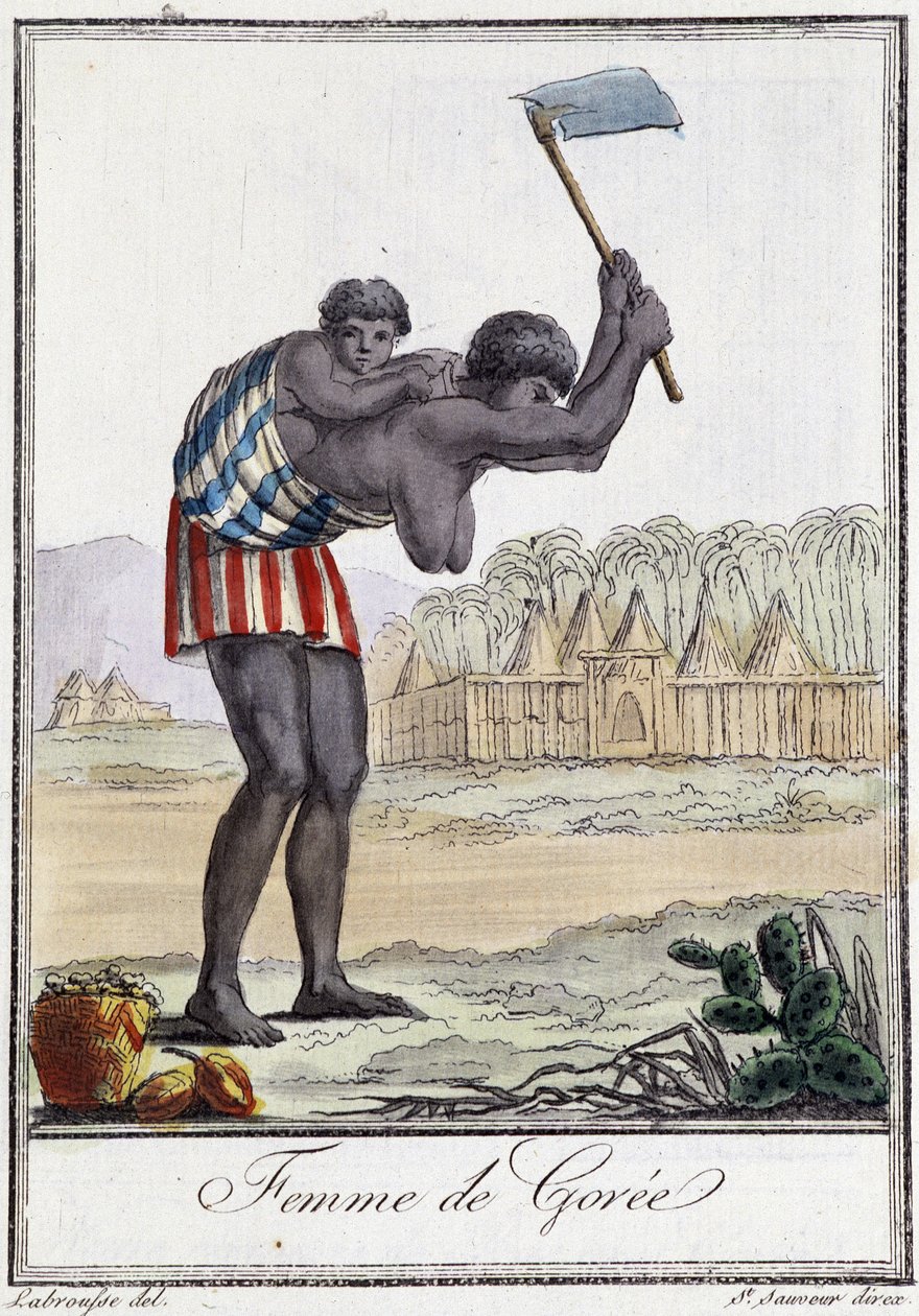 Femme of Gorèe (السنغال) - في "" موسوعة الرحلات "بقلم Grasset St Sauveur ، محرر. 1796 بواسطة جاك غراسيت دي سانت سوفير