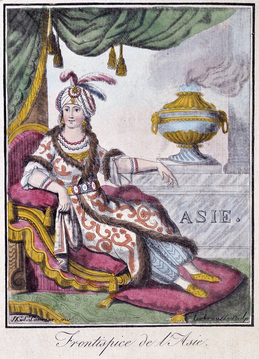 Frontispice of Asia - في "" موسوعة الرحلات "" بقلم Grasset St Sauveur ، محرر. 1796 بواسطة جاك غراسيت دي سانت سوفير