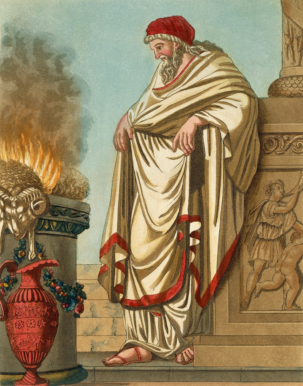 الحبر الأعظم ، بقلم جاك غراسيت دي سان سوفور (1757-1810) ، نقش من روما القديمة ، أو وصف تاريخي وتصويري لكل ما يتعلق بالشعب الروماني ، وعسكريهم ، وعاداتهم ، وحياتهم الدينية والعامة بواسطة جاك غراسيت دي سانت سوفير
