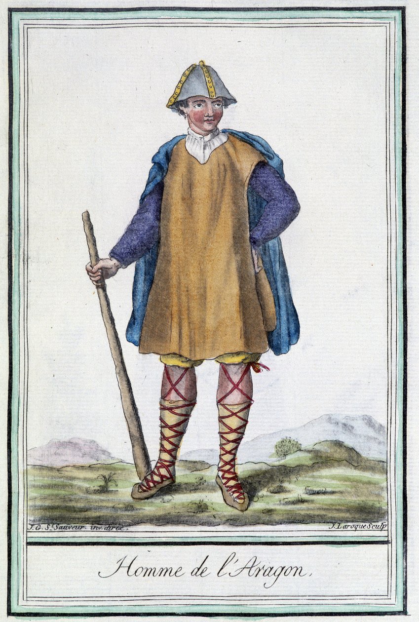 رجل أراغون (إسبانيا) - في "" موسوعة الرحلات "" بقلم Grasset St Sauveur ، محرر. 1796 بواسطة جاك غراسيت دي سانت سوفير