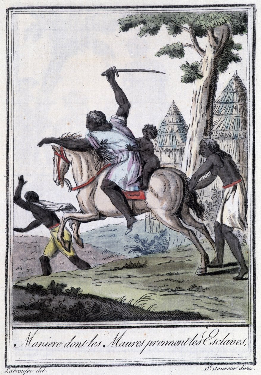 إدارة من يأخذ موريس العبيد - في "" Encyclopédie des voyages "بقلم Grasset Saint Sauveur ، محرر. باريس 1796 بواسطة جاك غراسيت دي سانت سوفير