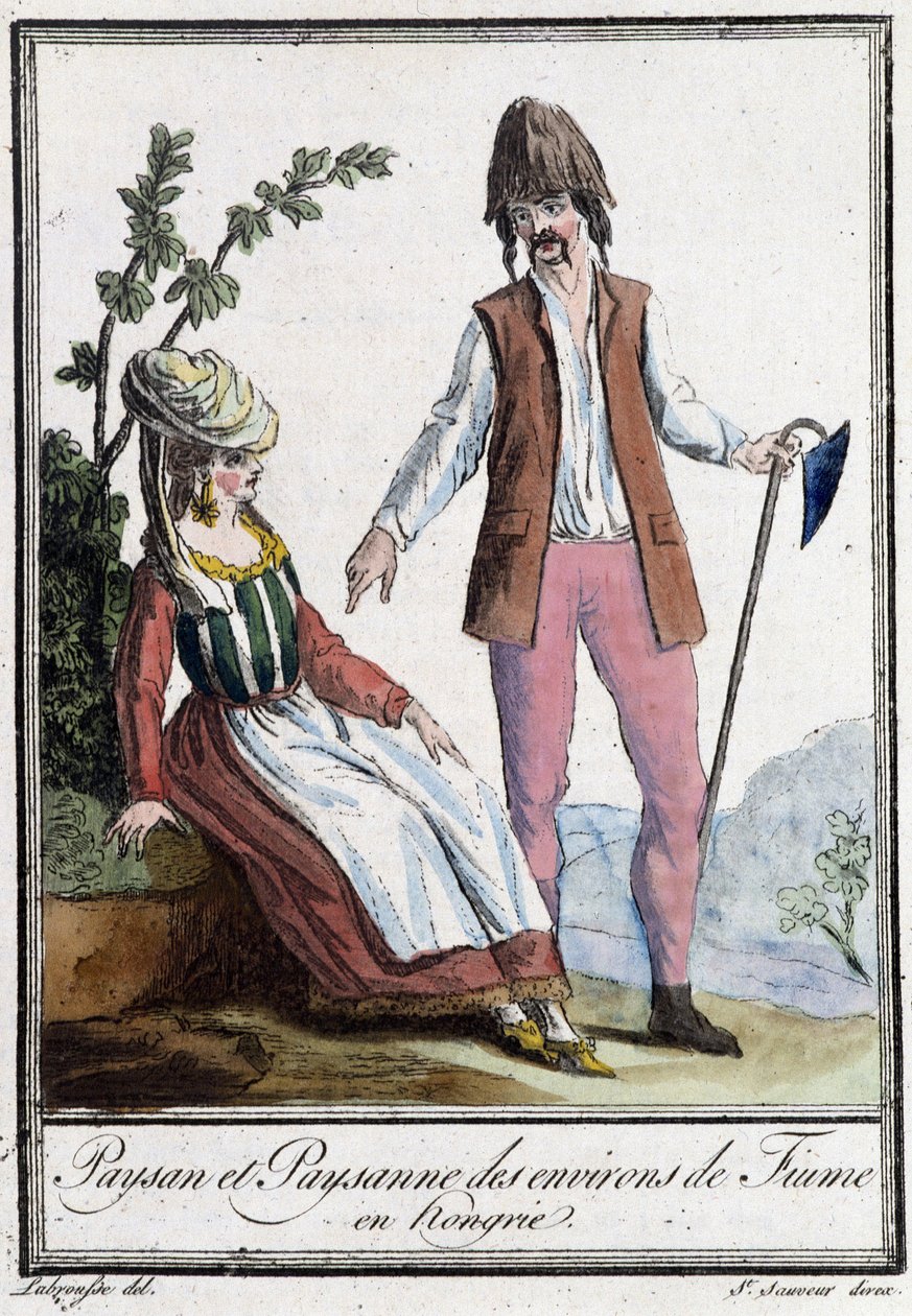 فلاح وفلاح فيوم (كرواتيا) - في "" موسوعة الرحلات "بقلم Grasset St Sauveur ، محرر. 1796 (نقش) بواسطة جاك غراسيت دي سانت سوفير