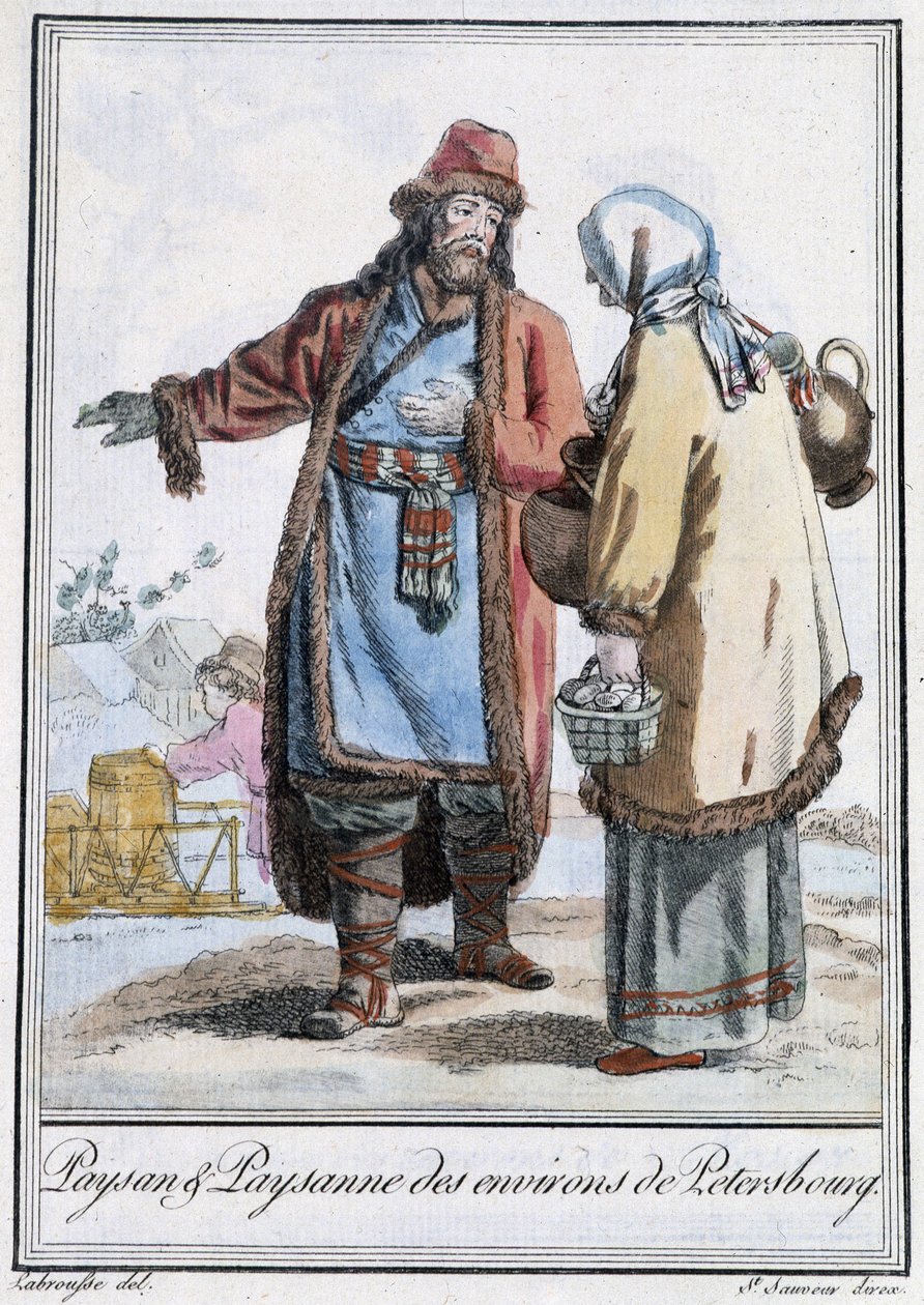 فلاح وفلاح بطرسبورغ - في "" موسوعة الرحلات "بقلم Grasset St Sauveur ، محرر. 1796 بواسطة جاك غراسيت دي سانت سوفير