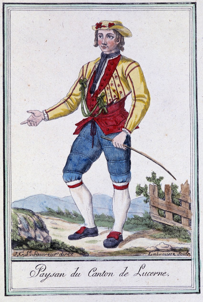 فلاح كانتون لوسيرن (سويسرا) - في "" موسوعة الأسفار "بقلم Grasset St Sauveur ، محرر. 1796 بواسطة جاك غراسيت دي سانت سوفير