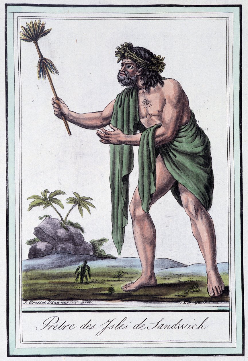 كاهن جزر ساندويتش - في "" Encyclopédie des voyages "بقلم Grasset Saint Sauveur ، محرر. باريس 1796 بواسطة جاك غراسيت دي سانت سوفير
