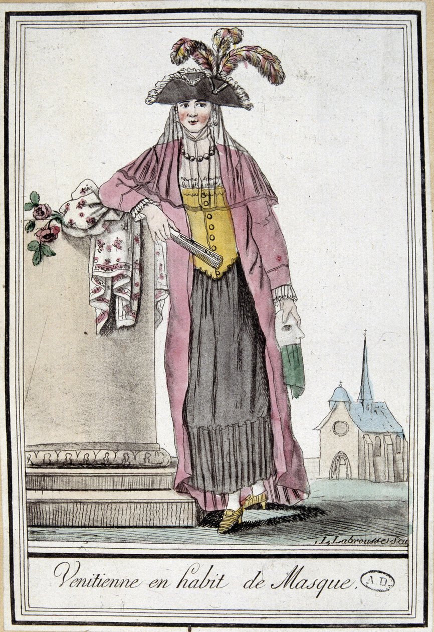 البندقية في ثوب القناع - في "" Encyclopédie des voyages "" بقلم Grasset Saint Sauveur ، ed. باريس 1796 بواسطة جاك غراسيت دي سانت سوفير