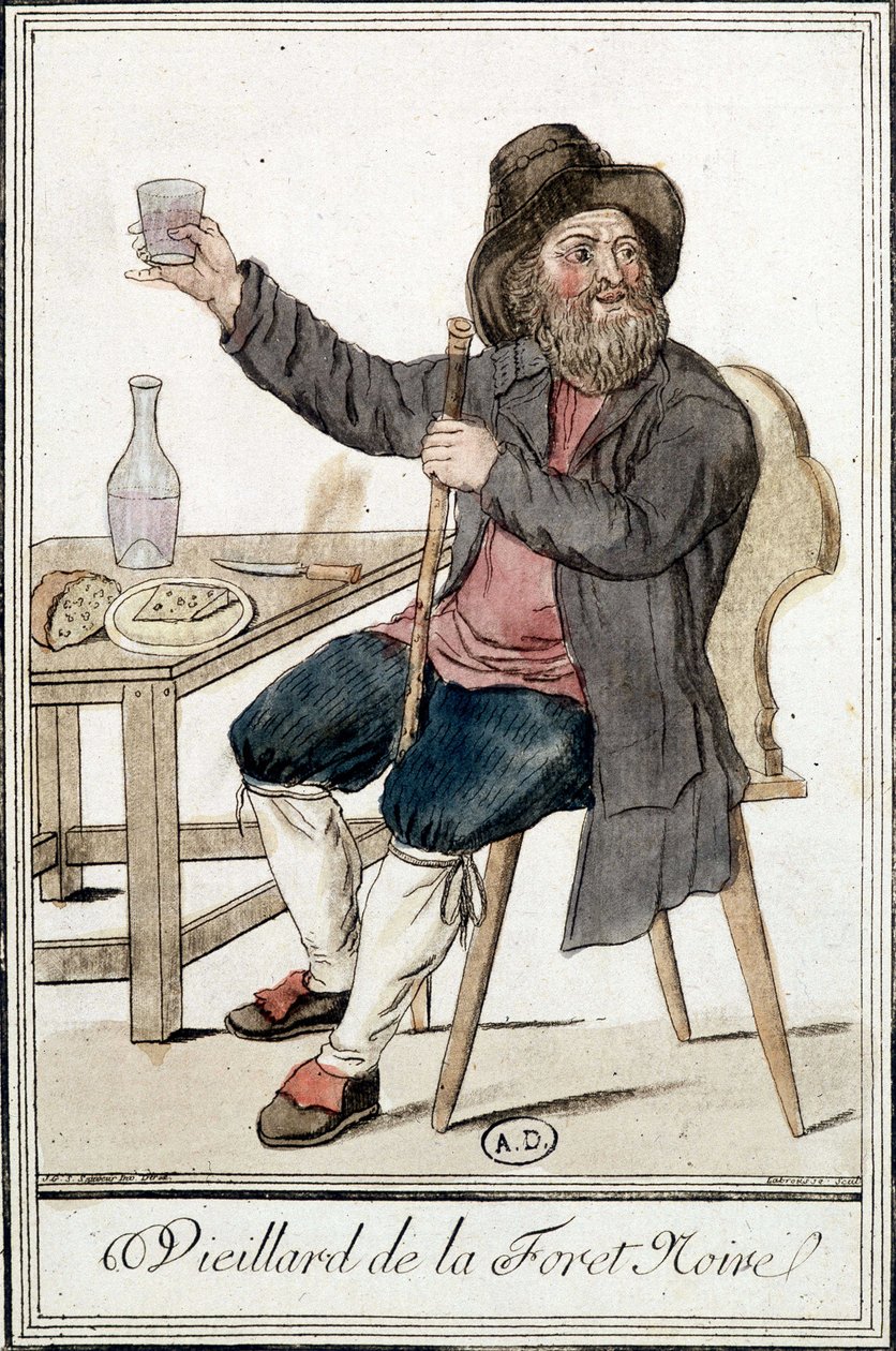 رجل عجوز من الغابة السوداء - في "" Encyclopédie des voyages "" بقلم J. Grasset Saint-Sauveur بواسطة جاك غراسيت دي سانت سوفير