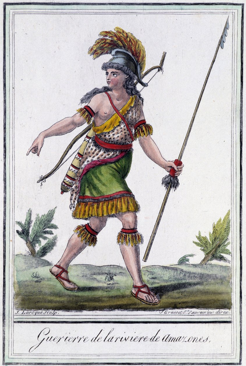 محارب نهر الأمازون - في "" موسوعة الرحلات "بقلم Grasset St Sauveur ، محرر. 1796 بواسطة جاك غراسيت دي سانت سوفير