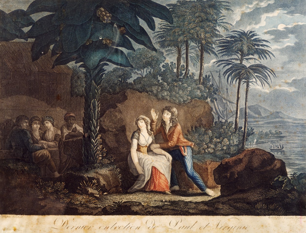 بول وفيرجينيا ، رسم توضيحي لرواية بقلم جاك هنري برناردين دي سان بيير (1737-1814) بواسطة جاك هنري برناردين دي سان بيير