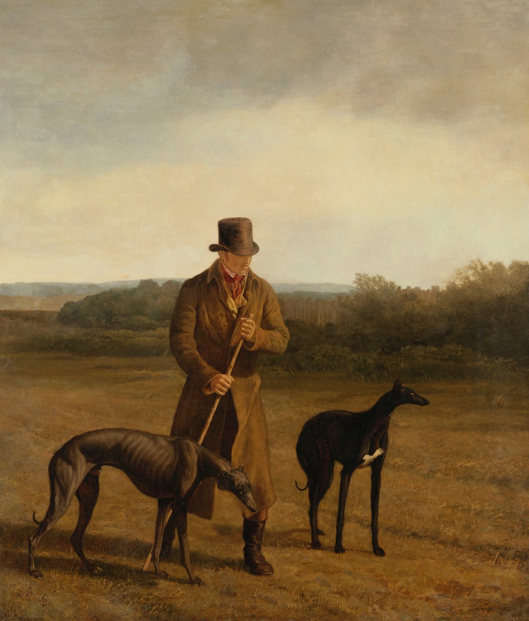صورة لنهر اللورد مع اثنين من الكلاب السلوقية ، c.1825 بواسطة جاك لوران اجاسي