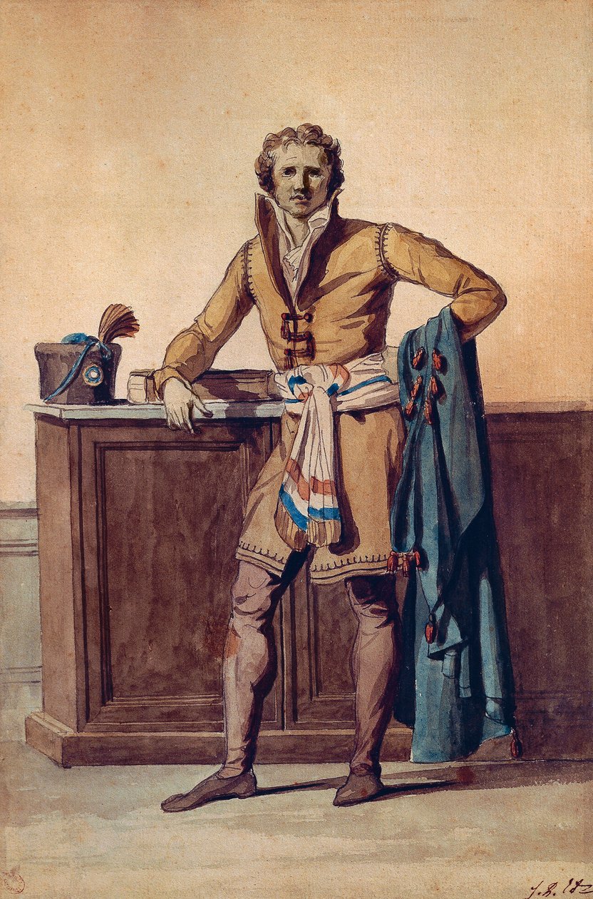 Inside Attire of French Citizen (watercolour) بواسطة جاك لويس ديفيد