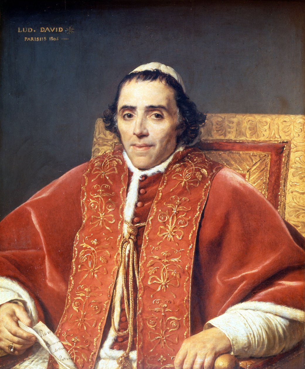 بيوس السابع (1742 - 1823) لوحة لجاك لويس ديفيد (1748-1825). متحف اللوفر. باريس بواسطة جاك لويس ديفيد
