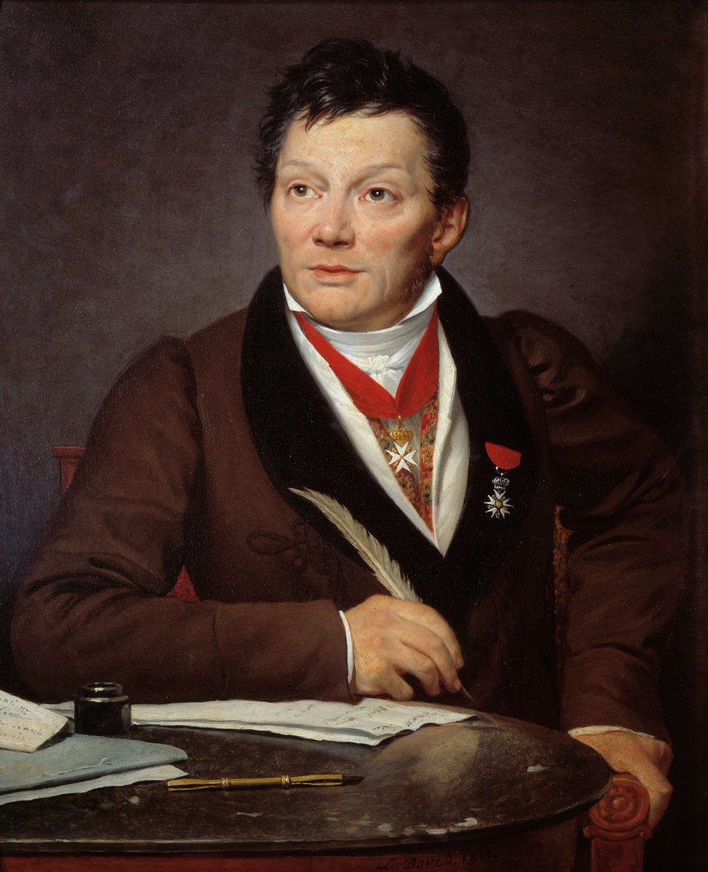 صورة ألكسندر لينوار (1761-1839) عالم آثار وأمين متحف الآثار الفرنسية لوحة لجاك لويس ديفيد (1748-1825) 1817 صن. 0،76 × 0.62 م - صورة ألكساندر لينوار (1761-1839) ، عالم آثار وأمين متحف F بواسطة جاك لويس ديفيد
